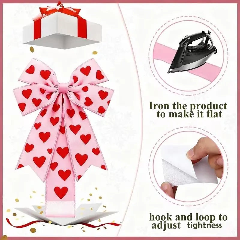 HeartInInk™ - Valentine's Day Pink Heart Large Bow